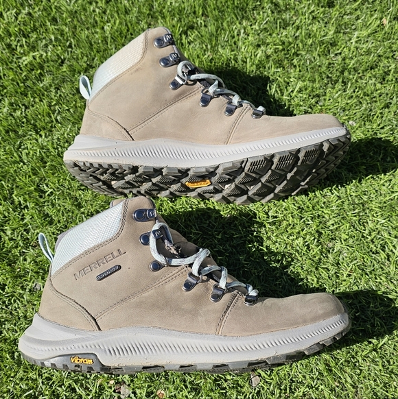 Merrell Women’s Waterproof Hiking Boots Vibram Sole Grey Size 9 Trail Outdoor - Picture 3 of 8